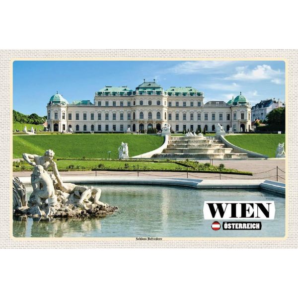 Vianmo Insegna In Legno 12X18 Cm Wien ÖSterreich Schloss Belvedere-image