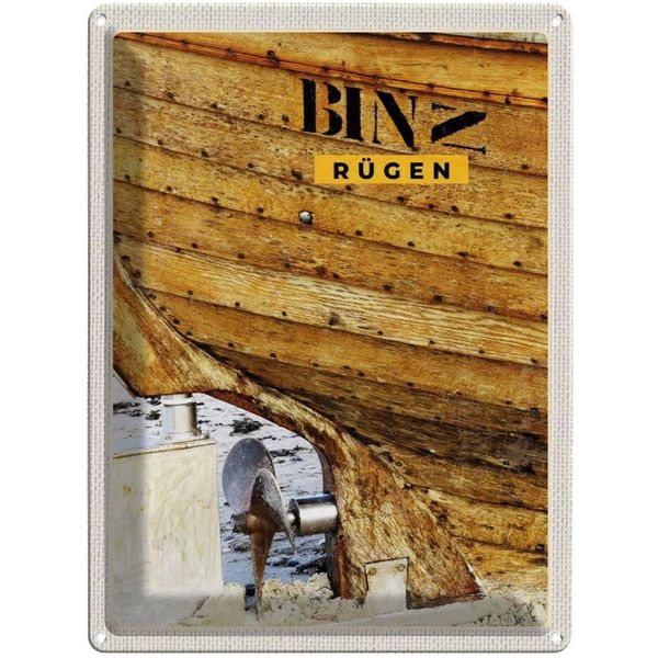 Vianmo Insegna Di Latta 40X30 Cm Binz RüGen Deutschland Boot Strand-image