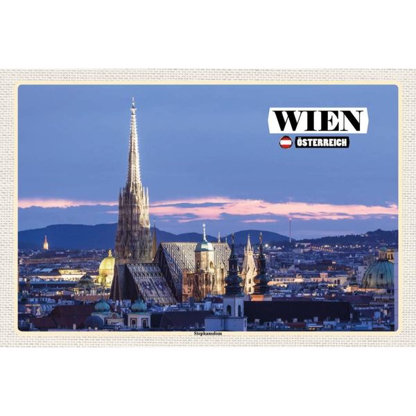 Vianmo Insegna In Legno 12X18 Cm Wien ÖSterreich Stephansdom-image