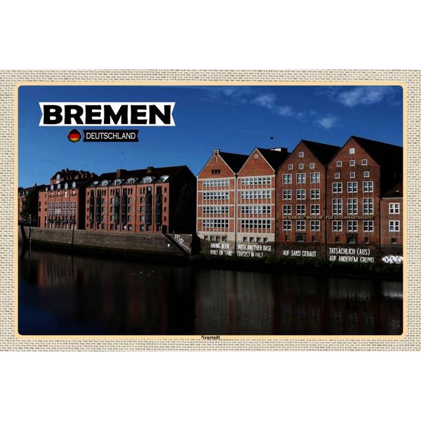 Vianmo Insegna In Legno 12X18 Cm Bremen Neustadt-image