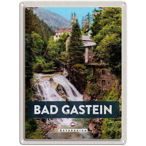 Vianmo Insegna Di Latta 40X30 Cm Bad Gastein Wasserfall Natur Wald-image