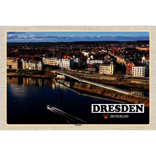 Vianmo Insegna In Legno 12X18 Cm Dresden Pieschen-image