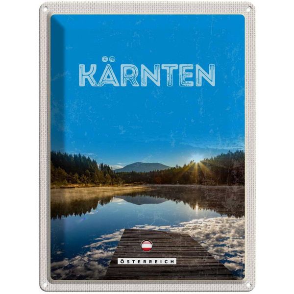 Vianmo Insegna Di Latta 40X30 Cm KäRnten See ÖSterreich Sonnenaufgang-image
