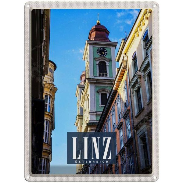 Vianmo Insegna Di Latta 40X30 Cm Linz ÖSterreich Altstadt Kirche-image