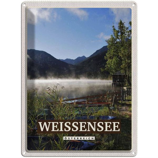 Vianmo Insegna Di Latta 40X30 Cm Weissenseesee WäLder Natur-image
