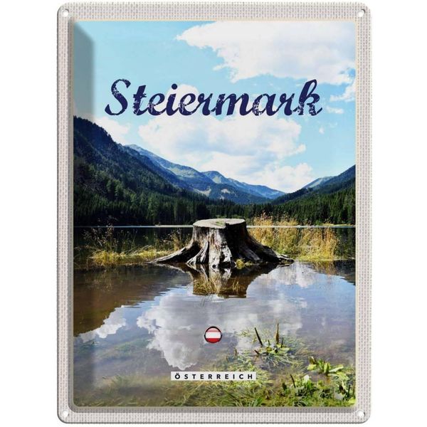Vianmo Insegna Di Latta 40X30 Cm Steiermark ÖSterreich See Wald Berg-image