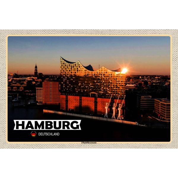 Vianmo Insegna In Legno 12X18 Cm Hamburg Elbphilharmonie-image