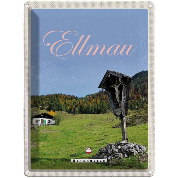 Vianmo Insegna Di Latta 40X30 Cm Ellmau ÖSterreich Weide Natur Jesus-image