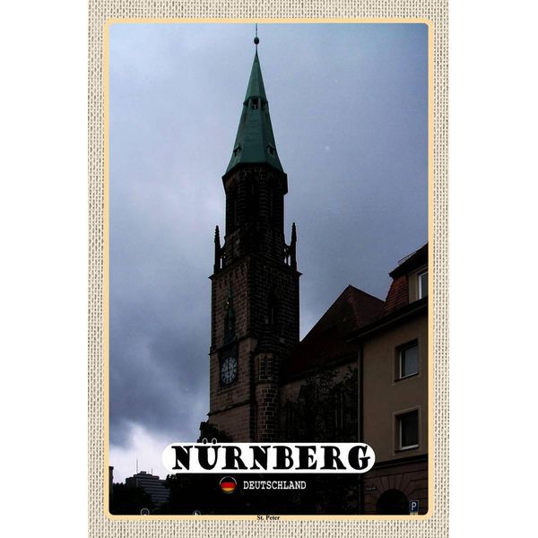 Vianmo Insegna In Legno 18X12 Cm NüRnberg St. Peter Kirche-image