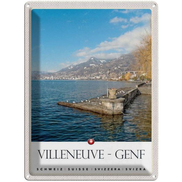 Vianmo Insegna Di Latta 40X30 Cm Villeneuve-Genf Schweiz Wanderung-image