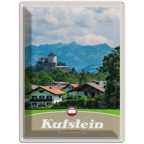 Vianmo Insegna Di Latta 40X30 Cm Kufstein ÖSterreich WäLder Berge Natur-image