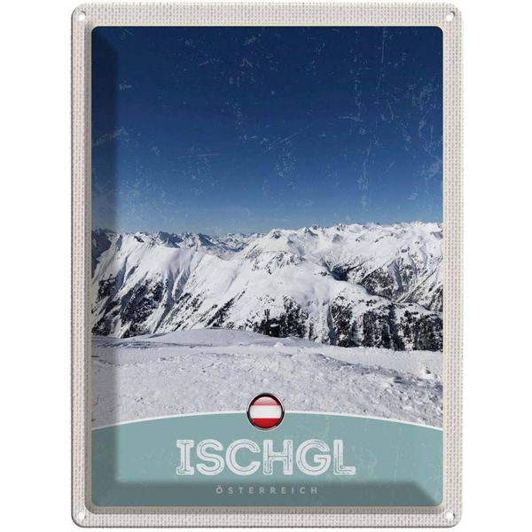 Vianmo Insegna Di Latta 40X30 Cm Ischgl ÖStereich Winter WäLder-image