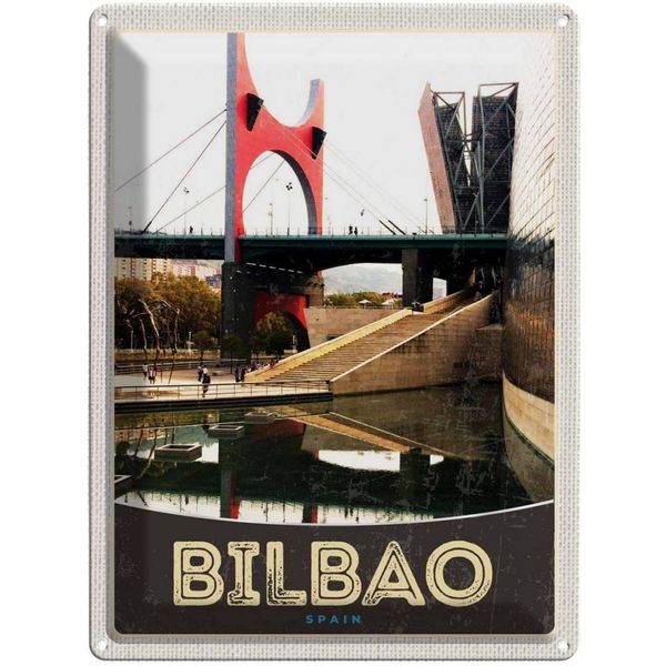 Vianmo Insegna Di Latta 40X30 Cm Bilbao Spanien BrüCke-image