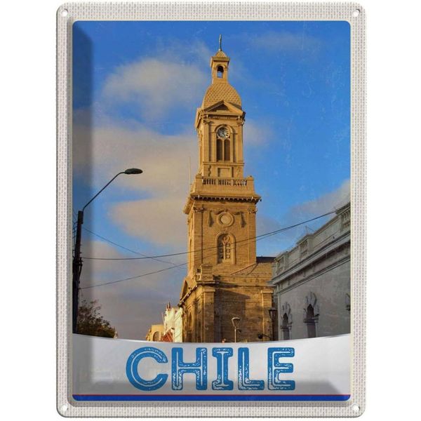 Vianmo Insegna Di Latta 40X30 Cm Chile Stadt Architektur Europa-image