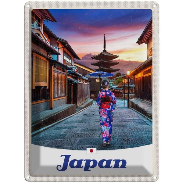 Vianmo Insegna Di Latta 40X30 Cm Japan Asien Japanerin Tradition-image