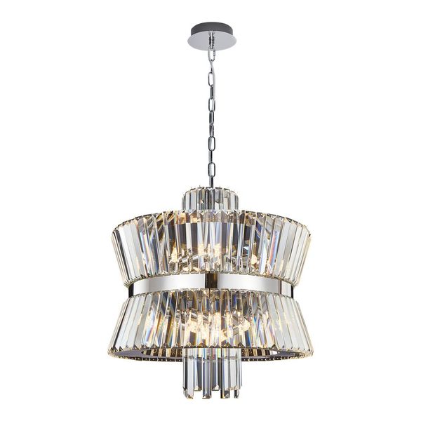 Aurelia Lampadario In Cristallo Cromo Glamour 12Xe14 40W Milagro-image