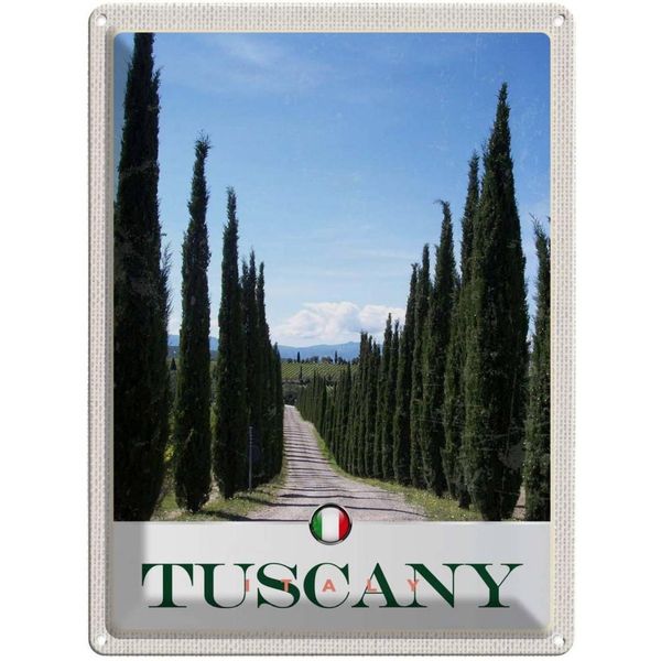 Vianmo Insegna Di Latta 40X30 Cm Toskana Italien BäUme Wiese Natur-image