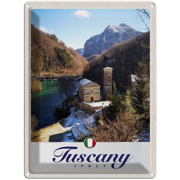 Vianmo Insegna Di Latta 40X30 Cm Toskana Italien Architektur Gebirge-image