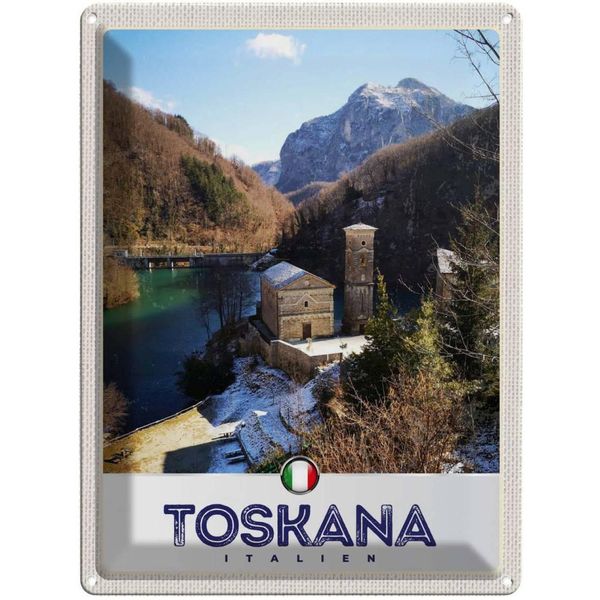 Vianmo Insegna Di Latta 40X30 Cm Toskana Italien Architektur Berge-image