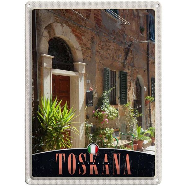 Vianmo Insegna Di Latta 40X30 Cm Toskana Italien GebäUde Natur-image