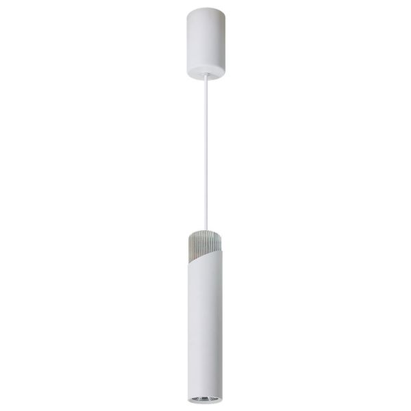 Lampada A Sospensione A Tubo Bianco-Cromo Neo 1Xgu10 8W Milagro-image