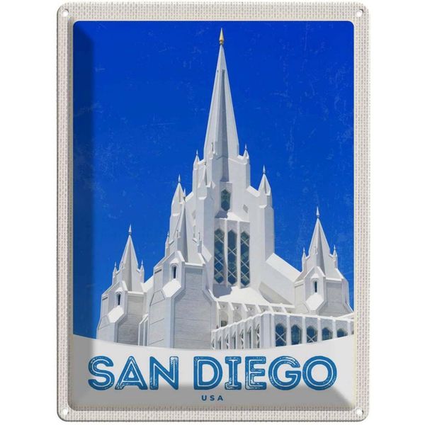 Vianmo Insegna Di Latta 40X30 Cm San Diego Usa Amerika Architektur-image