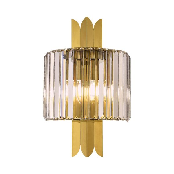 Lampada Da Parete Glamour Dorata Con Paralume In Cristallo Margot 2Xe14 40W Milagro-image