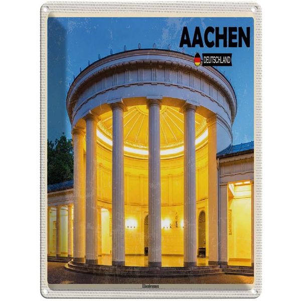 Vianmo Insegna Di Latta 40X30 Cm Aachen Deutschland Elisenbrunnen-image