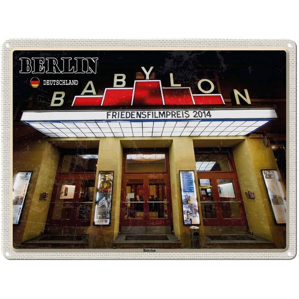 Vianmo Insegna Di Latta 30X40 Cm Berlin Deutschland Babylon Kino-image