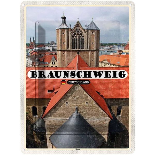 Vianmo Insegna Di Latta 40X30 Cm Braunschweig Dom Kirche-image
