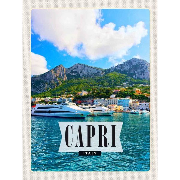 Vianmo Insegna In Legno 40X30 Cm Capri Italy Insel Meer-image
