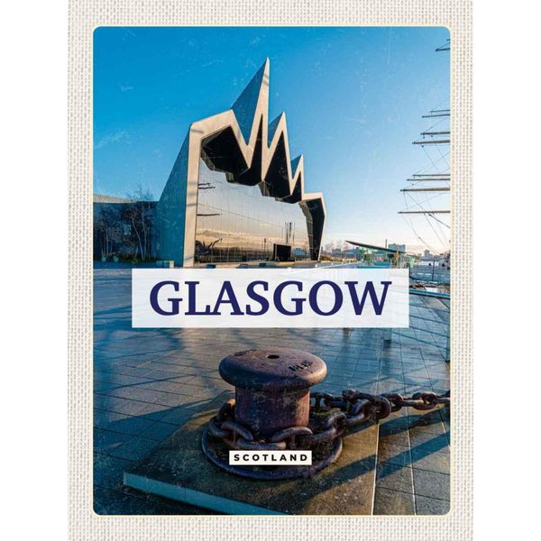 Vianmo Insegna In Legno 40X30 Cm Glasgow Scotland Hafenstadt-image
