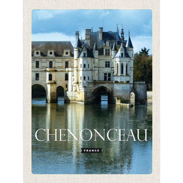 Vianmo Insegna In Legno 40X30 Cm Retro Chenonceau France Schloss-image
