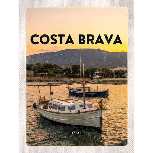 Vianmo Insegna In Legno 40X30 Cm Costa Brava Spain Sonnenuntergang Meer-image