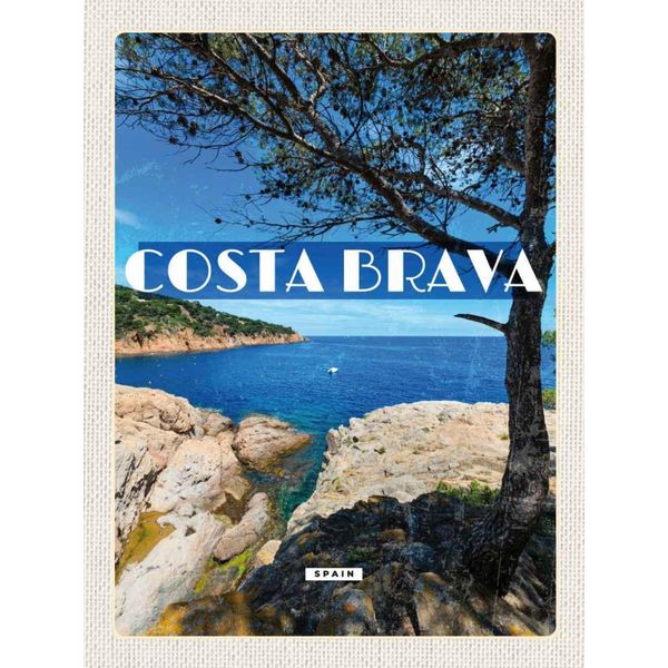 Vianmo Insegna In Legno 40X30 Cm Costa Brava Spain Meer Berge-image
