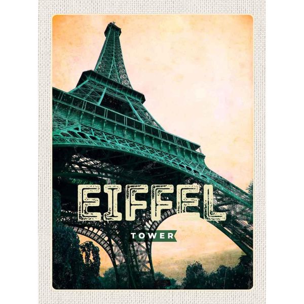 Vianmo Insegna In Legno 40X30 Cm Eiffel Tower Retro Bild-image