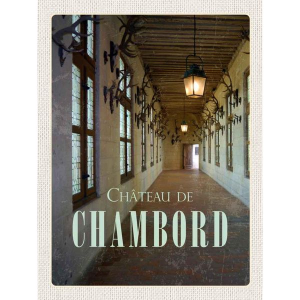 Vianmo Insegna In Legno 40X30 Cm Chateau De Chambord Schloss-image
