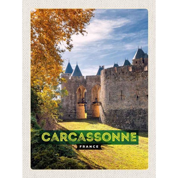 Vianmo Insegna In Legno 40X30 Cm Carcassonne France Reiseziel-image