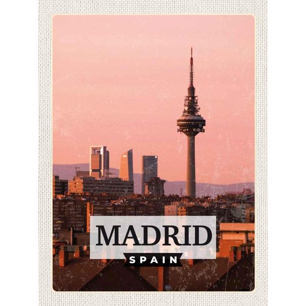 Vianmo Insegna In Legno 40X30 Cm Madrid Spanien Retro Architektur-image