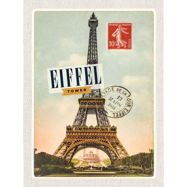 Vianmo Insegna In Legno 40X30 Cm Eifell Tower 13 Mars 1914 10C Postes-image