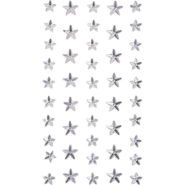 Cristalli Autoadesivi A Forma Di Stella D'argento 46Pz-image