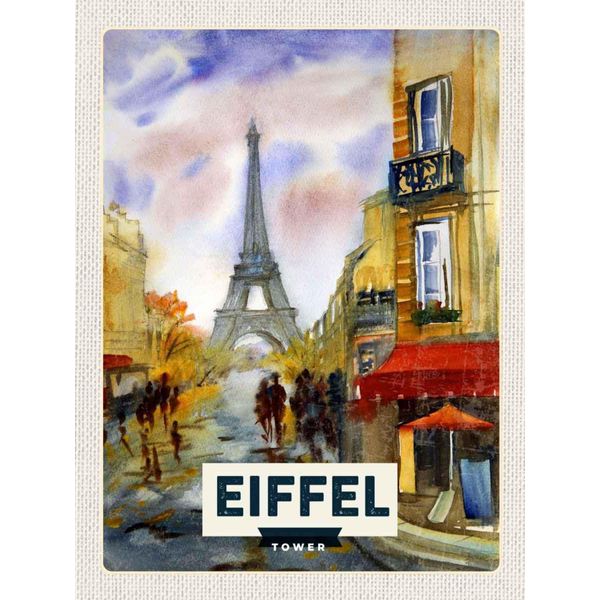 Vianmo Insegna In Legno 40X30 Cm Eiffel Tower Malerisches Bild Kunst-image
