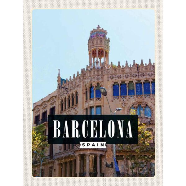 Vianmo Insegna In Legno 40X30 Cm Barcelona Spanien Sargrada Reise-image