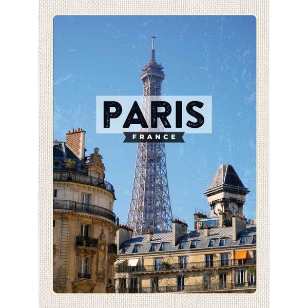 Vianmo Insegna In Legno 40X30 Cm Paris Frankreich Eiffelturm Stadt-image