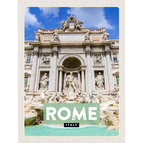 Vianmo Insegna In Legno 40X30 Cm Rom Italien Trevi Fountain Brunnen-image