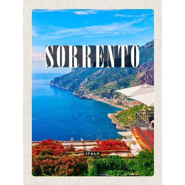 Vianmo Insegna In Legno 40X30 Cm Sorrento Italien Meer Ausblick Trip-image