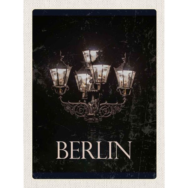 Vianmo Insegna In Legno 40X30 Cm Berlin Deutschland Schwarz Weiß-image