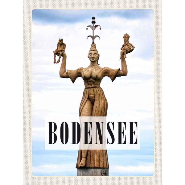 Vianmo Insegna In Legno 40X30 Cm Bodensee Deutschland Statue Frau-image