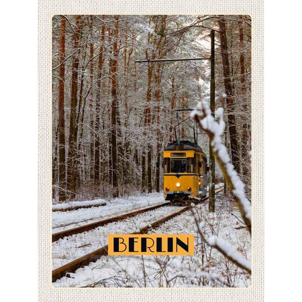Vianmo Insegna In Legno 40X30 Cm Berlin Deutschland Schnee Reise-image