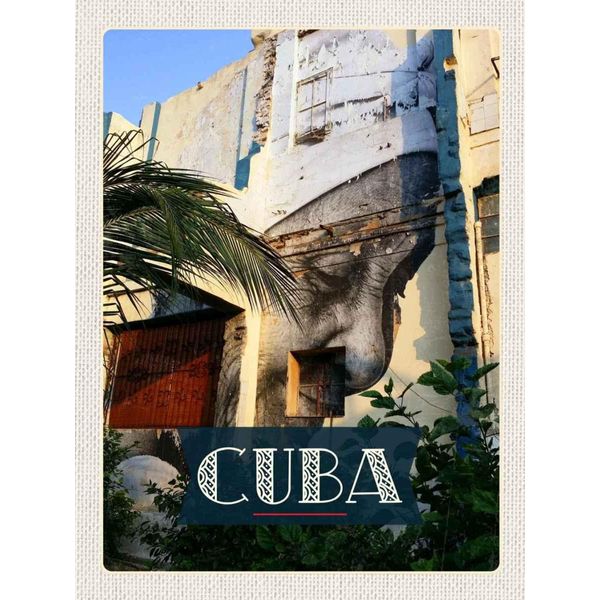Vianmo Insegna In Legno 40X30 Cm Cuba Karibik GemäLde Auf Hauswand-image